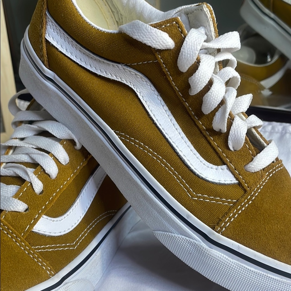 Vans Kids Shoes in Mustard and White